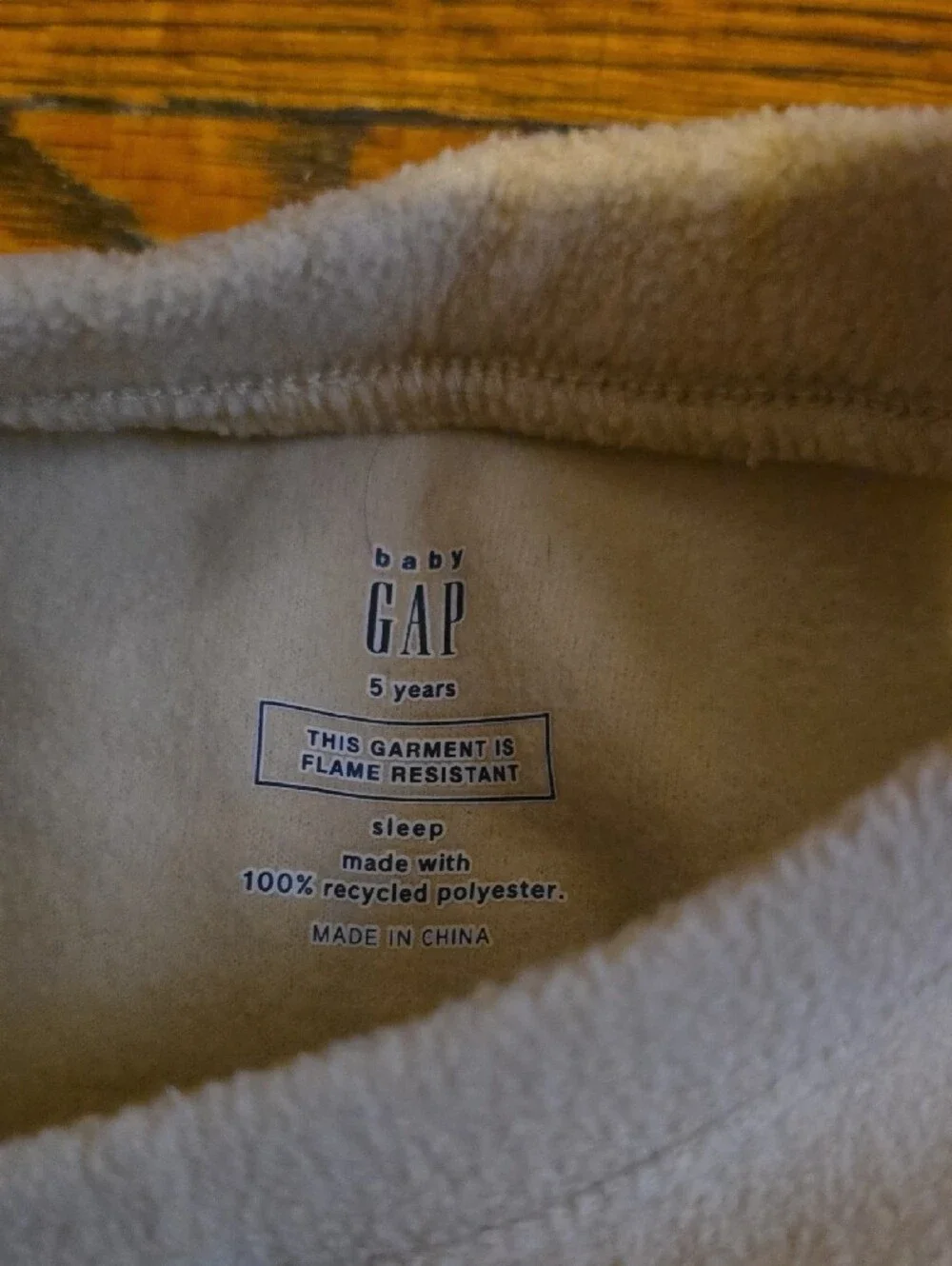 Baby GAP Unisex Beige Bear Logo Pajama Set with Plaid Pants